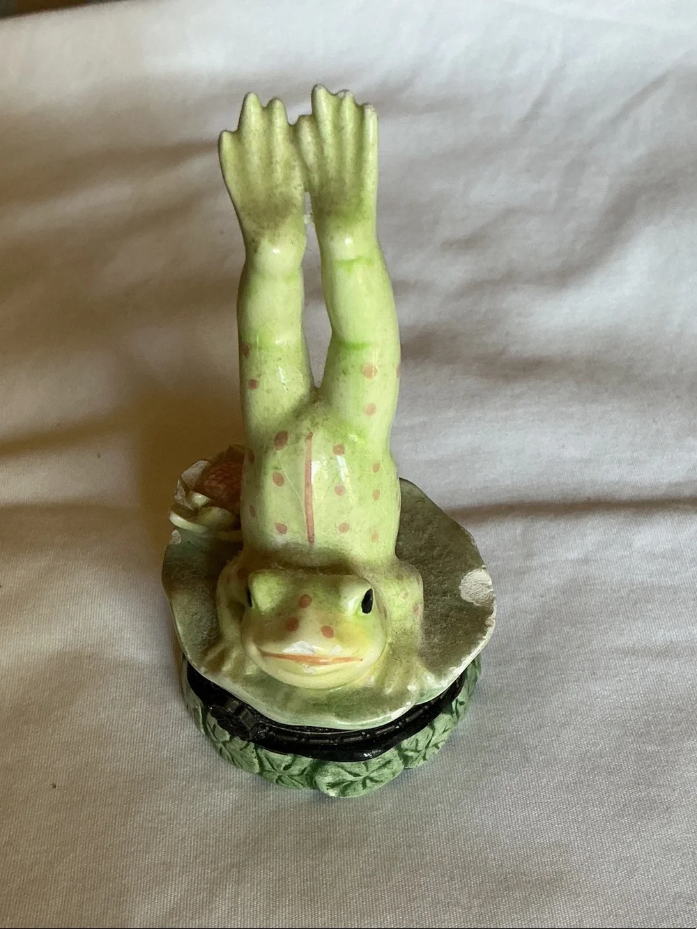 Mud Pie Green Ceramic Frog Trinket Dish